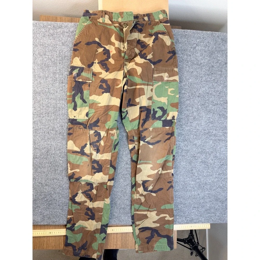 American Apparel Woodland Camo Cargo Pants Mens Small Long Tactical Workwear BDU